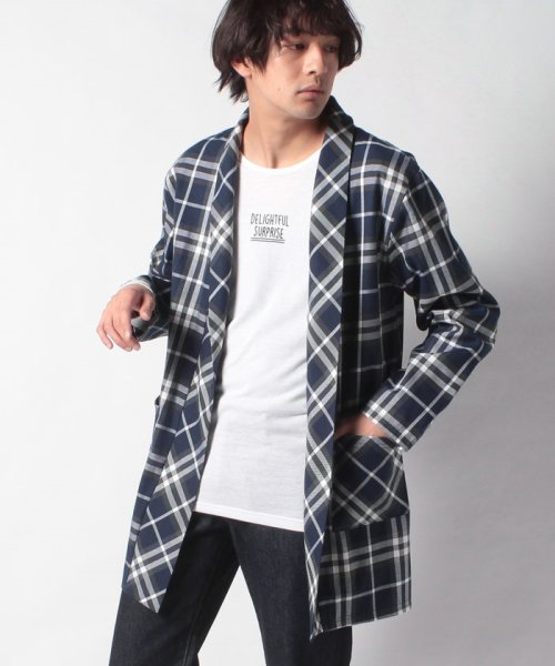 Wisdom アンサンブル 布帛チェック柄ガウン ロゴｔシャツ ジーンズメイト Jeans Mate D Fashion
