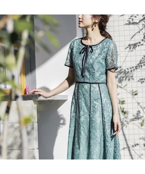 セール 30 Off リボン配色レースワンピース ローズティアラ Rose Tiara L Size D Fashion