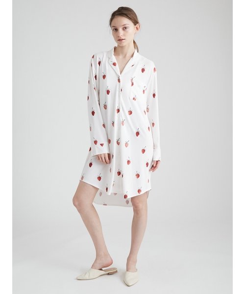 ストロベリーモチーフシャツドレス Gelato Pique Gelato Pique D Fashion ストロベリーモチーフシャツドレス Gelato Pique Gelato Pique D Fashion