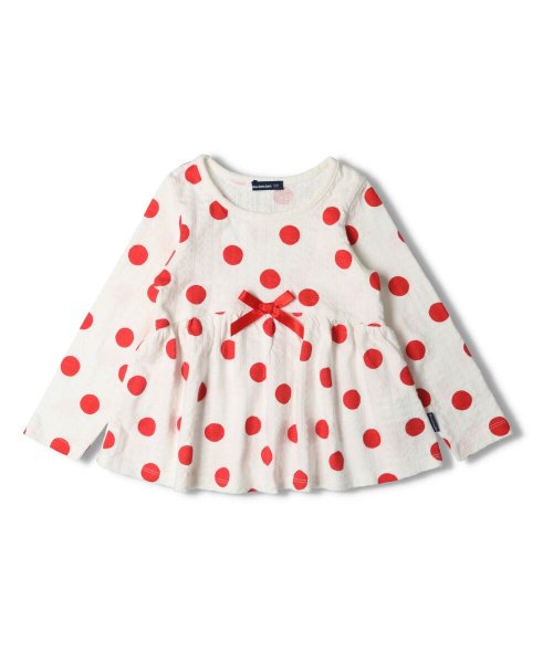 子供服 Moujonjon ムージョンジョン リボン付きドット柄tシャツ 80cm 140cm M144 ムージョンジョン Moujonjon D Fashion 子供服 Moujonjon ムージョンジョン リボン付きドット柄tシャツ 80cm 140cm M144 ムージョンジョン Moujonjon D Fashion