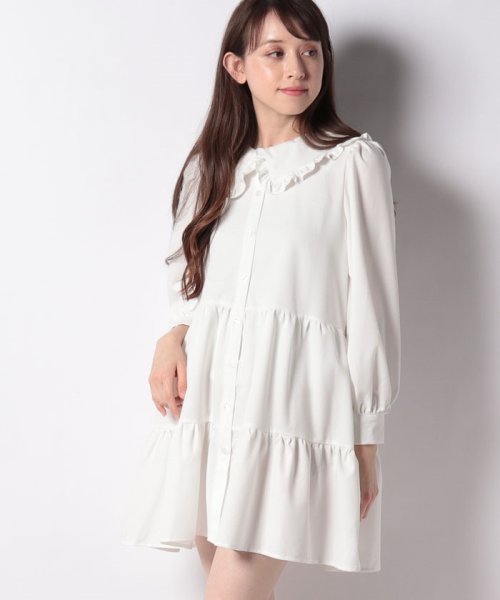 セール 84 Off フリル衿ティアードミニワンピース イング Ingni D Fashion