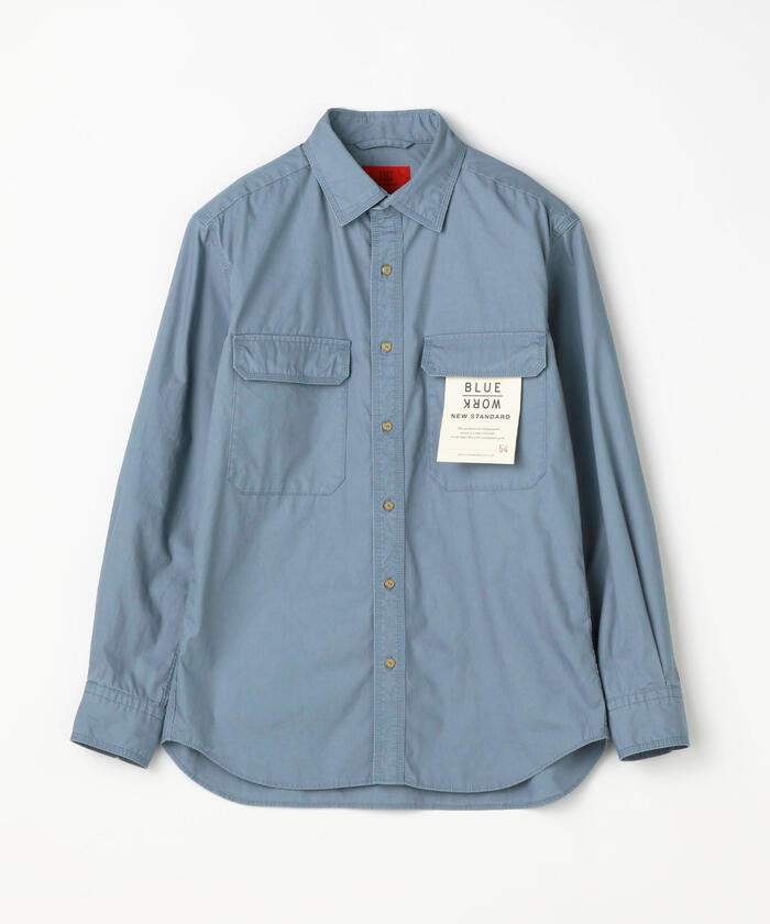 セール 30%OFF】コットンポプリン ワークシャツ(503843108) | BLUE 
