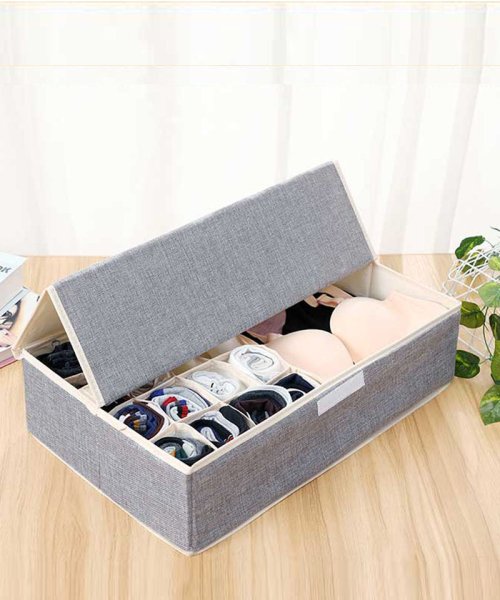 セール 下着収納 17マス仕切り収納ケース 靴下ケース 仕切り収納 収納ケース 折りたたみ 衣類収納 インナーウエア収納 おしゃれ シンプル ショッピングゴー Shoppinggo D Fashion