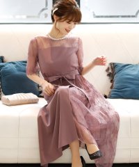 PourVous/プールヴー PourVous 結婚式ワンピースドレスイレヘムプリーツ七分袖&ロングフォーマル パーティードレス 20代 30代 40代/503853648