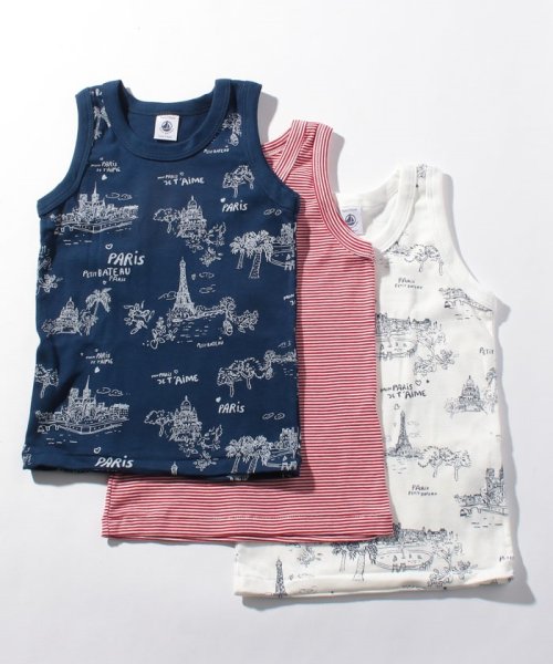Bebe Enfant プリントタンクトップ３枚組 プチバトー Petit Bateau D Fashion