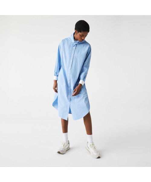 セール 30 Off Lacoste L Veストライプシャツワンピース ラコステライブ レディース Lacostelive Ladys D Fashion