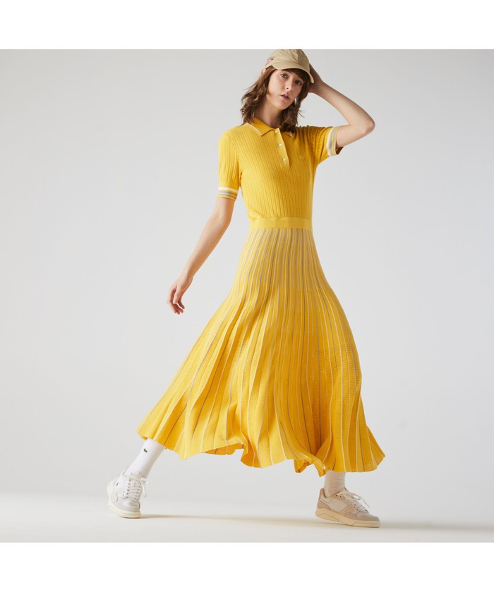 『ラコステ』フレアプリーツスカートポロドレス クーポン】【セール 30%OFF】ラコステ LACOSTE 【EC限定】フレア