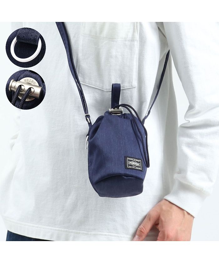 ポーター PORTER ポーター デニム ドローストリングバッグ(S ポーター PORTER ポーター デニム ドローストリングバッグ(S