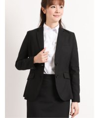 m.f.editorial/エムエフエディトリアル m.f.editorial ストレッチウォッシャブル ウール混2ボタンジャケット 黒無地 レディース セットアップ スーツ ジャケット /503857331