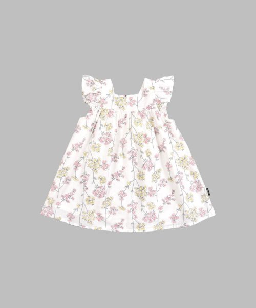 セール スラブ 風 無地 コットン ダンガリー フラワー 柄 ワンピース 80 100c ベベ Bebe D Fashion