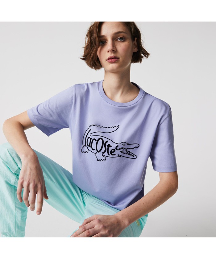 【新品】ラコステ LACOSTE クロコロゴプリントクルーネックスウェット セール】ラコステ LACOSTE クロコロゴプリントTシャツ(503859020