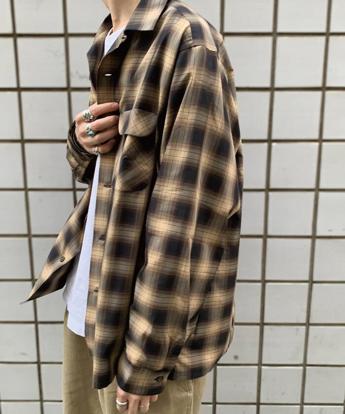 クーポン】【セール 40%OFF】オンブレチェック オープンカラー クーポン】【セール 40%OFF】オンブレチェック オープンカラー
