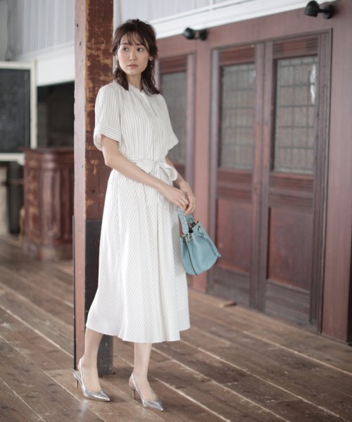 セール 50 Off ストライプスタンドカラーシャツワンピース アナイ Anayi D Fashion セール 50 Off ストライプスタンドカラーシャツワンピース アナイ Anayi D Fashion