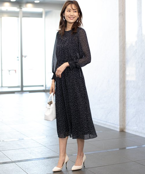 セール ヨウリュウドットプリントシャーリングワンピース アナイ Anayi D Fashion