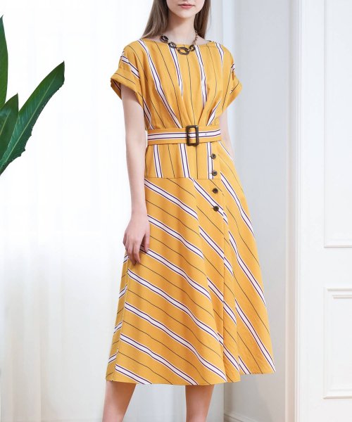 セール60 Off カラーストライプフレアワンピース アナイ Anayi D Fashion セール60 Off カラーストライプフレアワンピース アナイ Anayi D Fashion