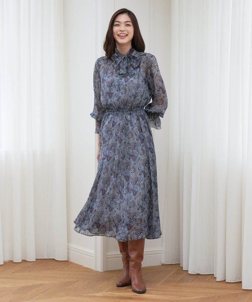セール ペイズリープリントフレアワンピース アナイ Anayi D Fashion