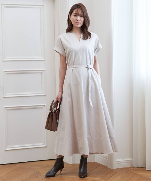 セール ツイルストレッチフレアワンピース アナイ Anayi D Fashion