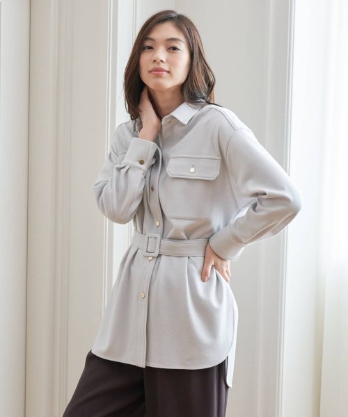 ウールアッシュクロングシャツ（ベルト付き）