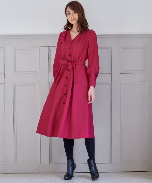 セール 50 Off ウールジョーゼットvネックワンピース アナイ Anayi D Fashion