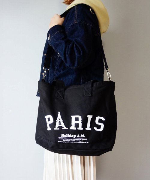 バッグ ショルダーバッグ トートバッグ 2way レディース メンズ フタ付き 布 キャンバス 帆布 Holidaya M ホリデーエーエム Holiday A M D Fashion