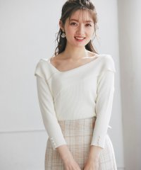 tocco closet luxe/トッコ クローゼット リュクス tocco closet luxe 袖口パール付きアシメリブニットプルオーバー/503430830