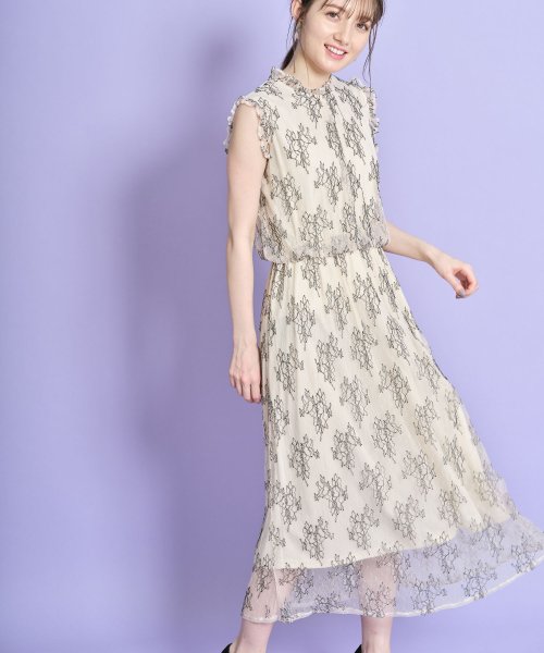 フリル付き総レースノースリーブワンピース トッコクローゼット Tocco Closet D Fashion