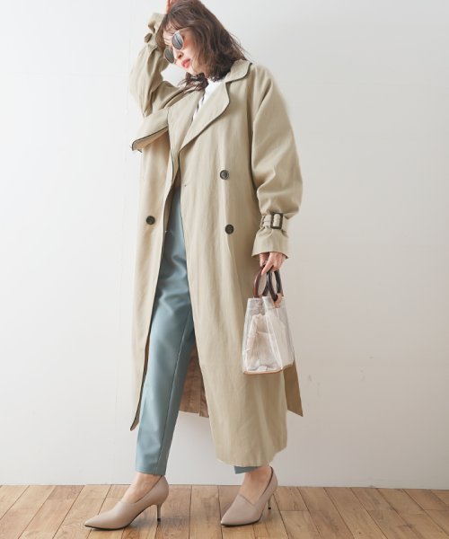 トレンチコート パイピング スプリングコート ワイドパイピングトレンチコート フューティアランド Futier Land D Fashion