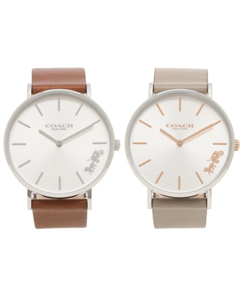 コーチ 時計 ペアウォッチ レディース メンズ ペリー 36mm クォーツ ホワイト ブラウン Coach コーチ Coach D Fashion コーチ 時計 ペアウォッチ レディース メンズ ペリー 36mm クォーツ ホワイト ブラウン Coach コーチ Coach D Fashion