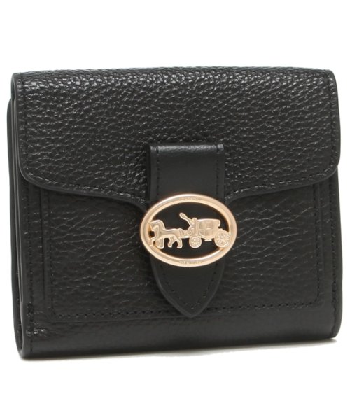 コーチ 二つ折り財布 アウトレット ジョージア ミニ財布 ブラック レディース COACH 6654 IMBLK