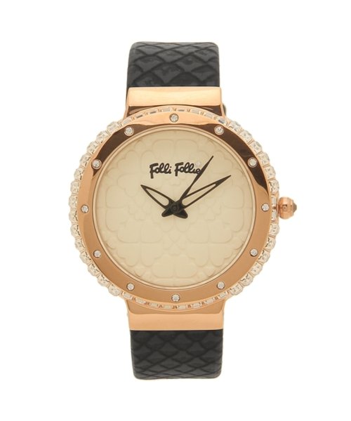 フォリフォリ 腕時計 レディース Folli Follie Wf13b012spi Bk ピンクゴールド ブラック フォリフォリ Folli Follie D Fashion