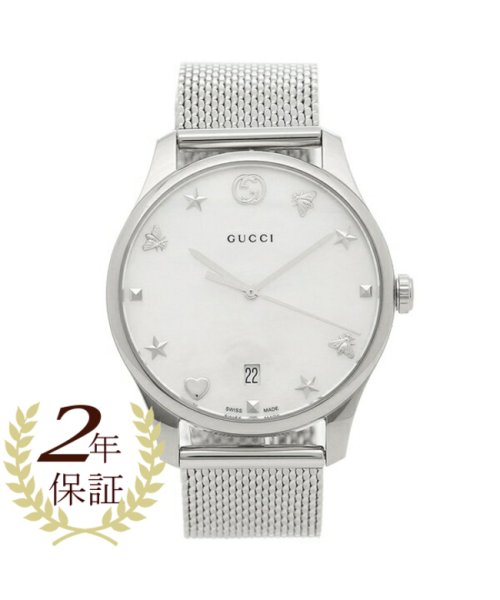 グッチ 腕時計 メンズ Gucci Ya ホワイトシェル シルバー グッチ Gucci D Fashion