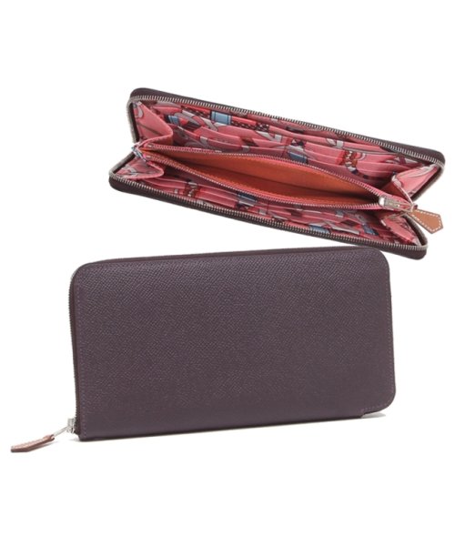 エルメス エプソン シルクインロング レザン ローズアザレ シルバー金具 D刻印 レッド 長財布 メンズ レディース Hermes Hck Ai D エルメス Hermes D Fashion