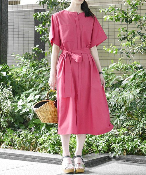 セール 50 Off クルーネックカラーシャツワンピース アルアバイル Allureville D Fashion