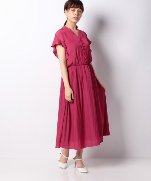 セール スタンドvカラーギャザーワンピース アルアバイル Allureville D Fashion