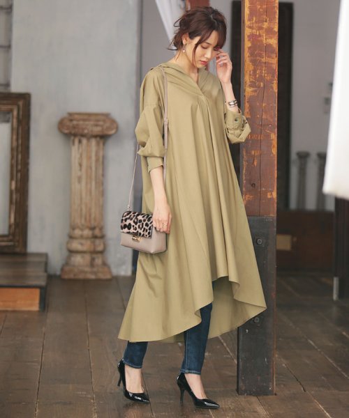 セール スキッパーシャツワンピース アルアバイル Allureville D Fashion セール スキッパーシャツワンピース アルアバイル Allureville D Fashion