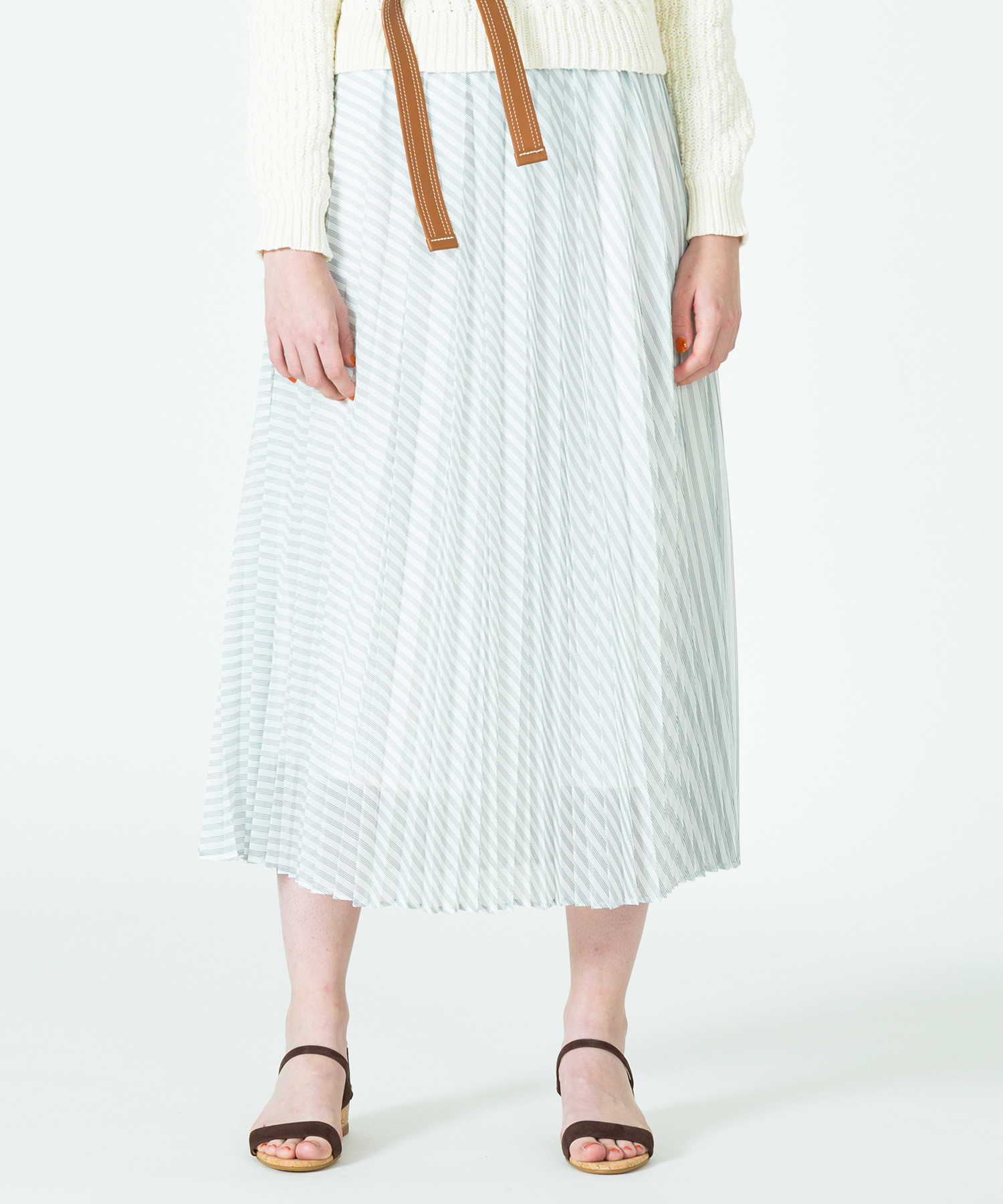 セール 50%OFF】カールマイヤーストライププリーツスカート(503877795