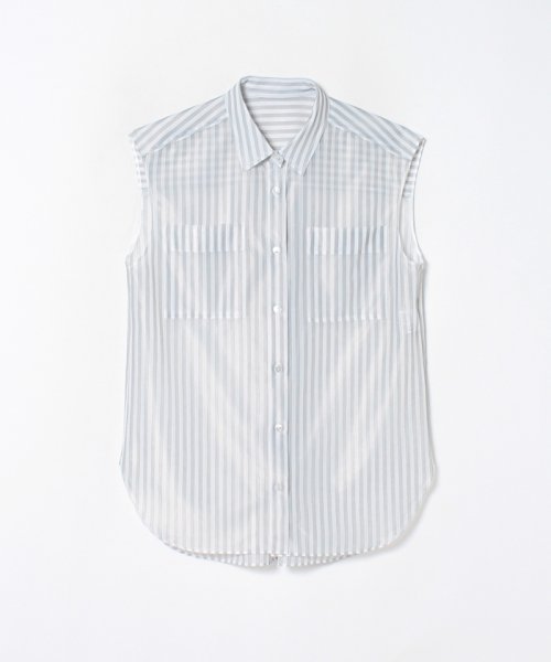 セール ストライプフレンチスリーブシャツ アルアバイル Allureville D Fashion
