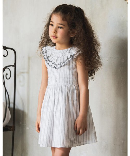 クーポン セール 60 Off スカラップ フリル 衿 ナチュラル ストライプ ワンピース 90 140cm ベベ Bebe D Fashion クーポン セール 60 Off スカラップ フリル 衿 ナチュラル ストライプ ワンピース 90 140cm ベベ Bebe D Fashion