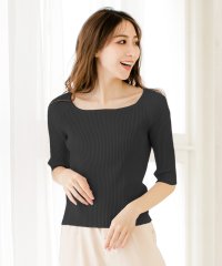 JULIA BOUTIQUE/袖丈が選べるスクエアネックニット/510595 トップス レディース ニット 半袖 五分袖 カットソー/503886237