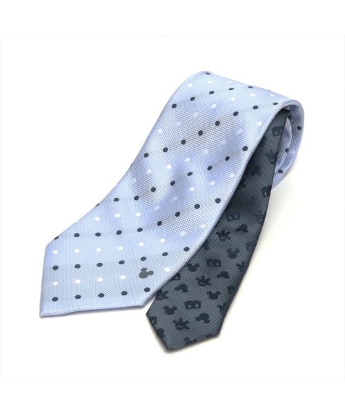 Disney ディズニー ネクタイ サックス系 ドット柄 小剣切り替え Tokyo Shirts Tokyo Shirts D Fashion