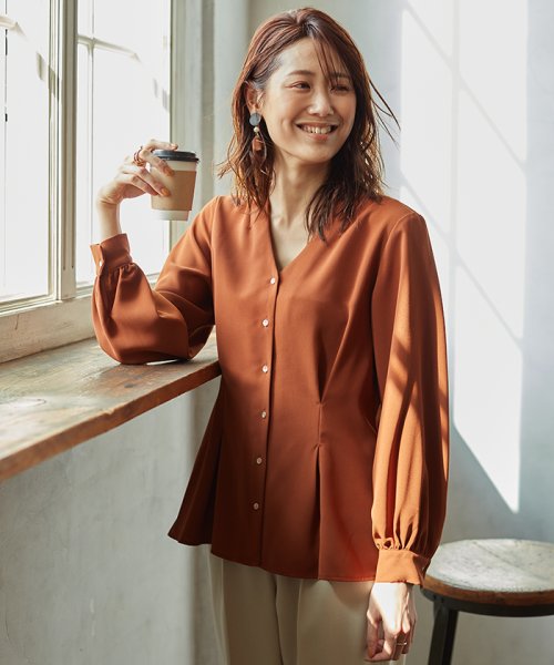 セール Web限定 ウエストタックペプラムブラウス 長袖 ナノ ユニバース Nano Universe D Fashion
