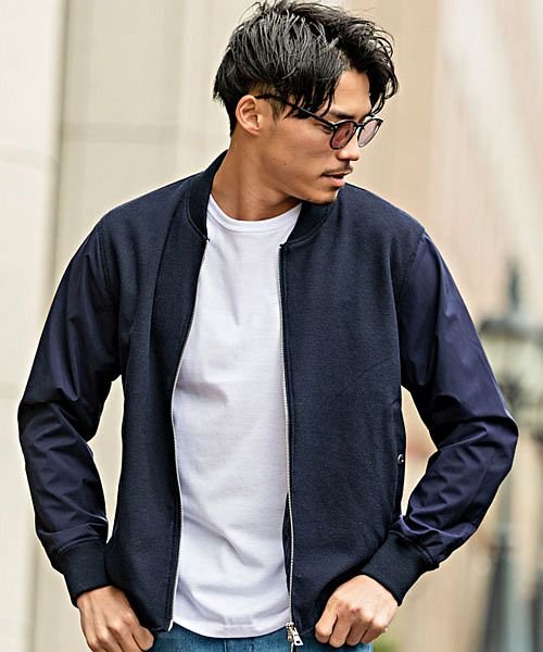 Cavaria ジップアップ切り替えボンバージャケット Ma 1 メンズ Ma 1ジャケット Ma1 薄手 ボンバージャケット キャバリア Cavaria D Fashion