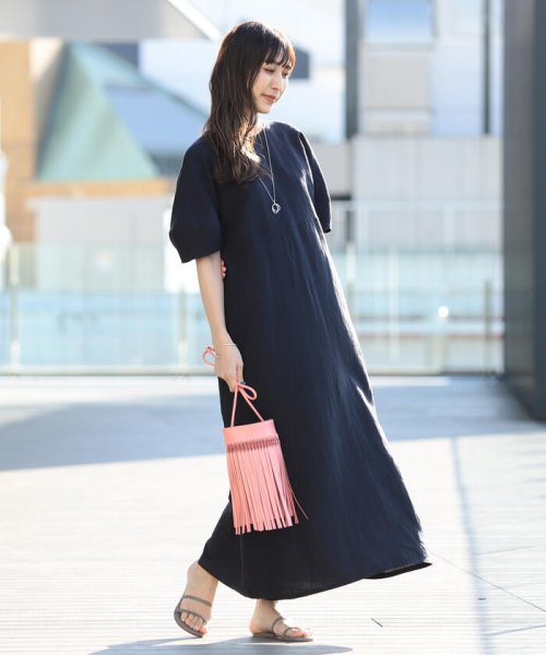 Demi Luxe Beams リネン パフスリーブ ワンピース デミルクスビームス Demi Luxe Beams D Fashion Demi Luxe Beams リネン パフスリーブ ワンピース デミルクスビームス Demi Luxe Beams D Fashion