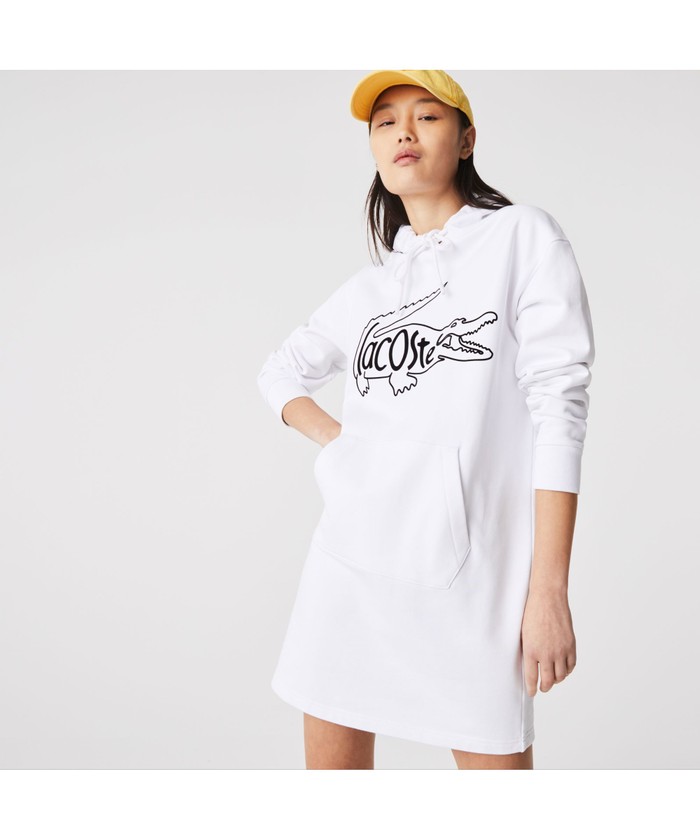 ラコステ LACOSTE レディース スウェットフーディワンピース 膝丈