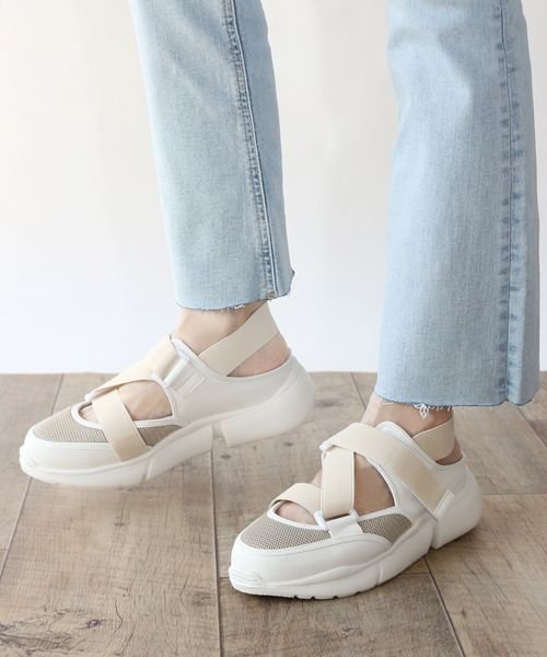 セール ベルクロスニーカーサンダル 低反発スポンジ入り フィン Fin D Fashion