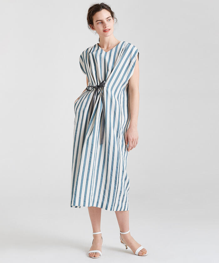 憧れの セール 40%OFF】エフェクトストライプ Vネックワンピース 小物