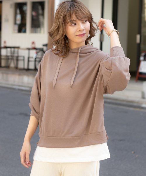 セール 裏毛レイヤードパーカー 春 春服 裏毛 トップス パーカー 裏毛 レイヤード パーカー レディース フード 袖ボリューム アドティエ Ad Thie D Fashion セール 裏毛レイヤードパーカー 春 春服 裏毛 トップス パーカー 裏毛 レイヤード パーカー レディース フード 袖ボリューム アドティエ Ad Thie D Fashion