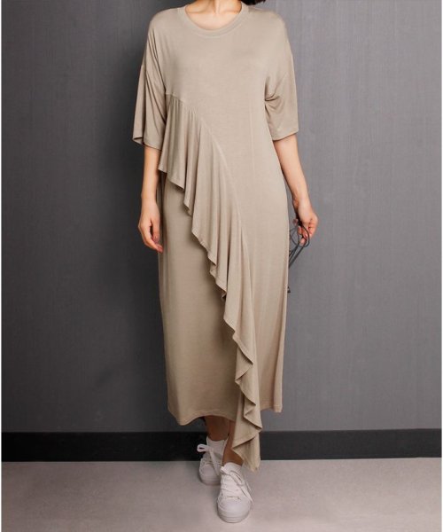 セール フロントフリルワイドフィットワンピース マーサ Martha D Fashion