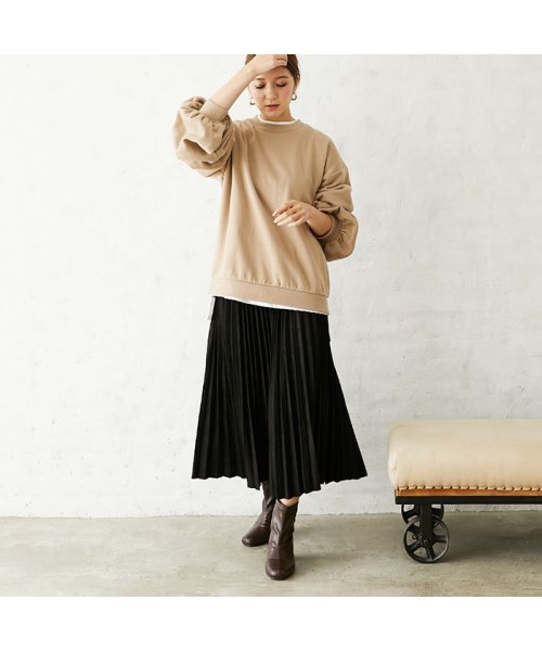 スエードプリーツスカート シルキー Silky D Fashion スエードプリーツスカート シルキー Silky D Fashion