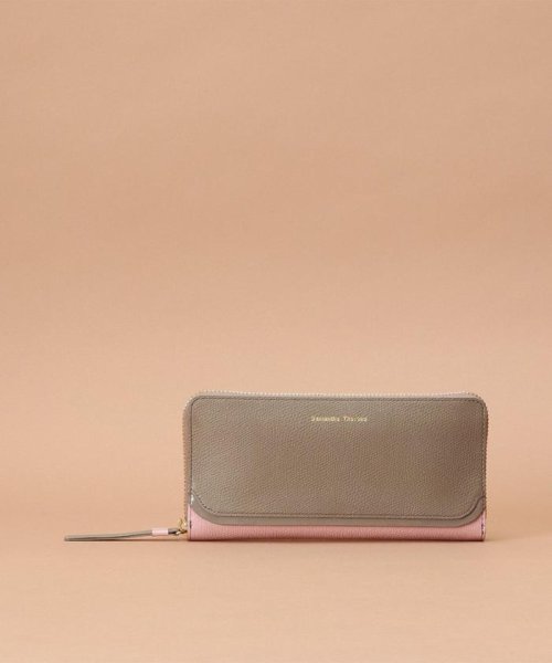 エナメルアクセントバイカラー長財布